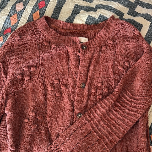 Anthropologie Pilcro Textured Puff-Sleeve Cardigan - Picture 4 of 4